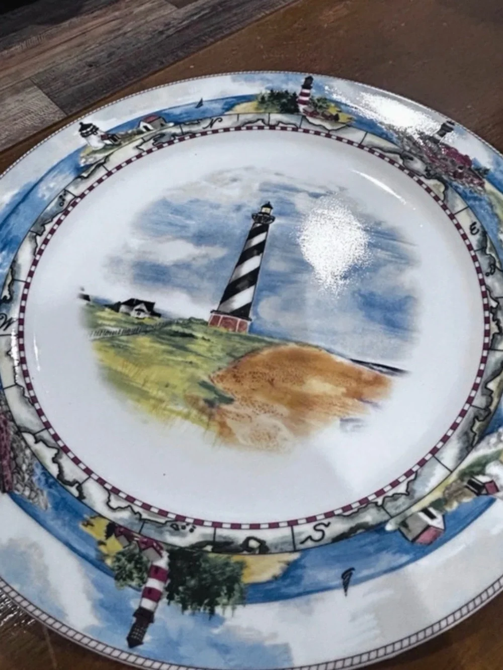 American Atelier Lighthouse Scenic Decorative Porcelain Plate